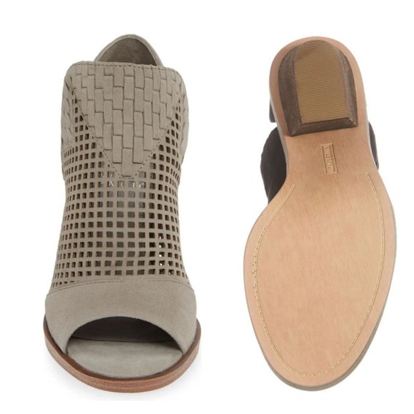 NIB $149 Vince Camuto sz7 Fritzey Perforated Peep Toe Bootie 37.5Eur Ankle Boot - Picture 2 of 3